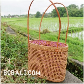 hand woven net straw grass ethnic handbag bali handmade